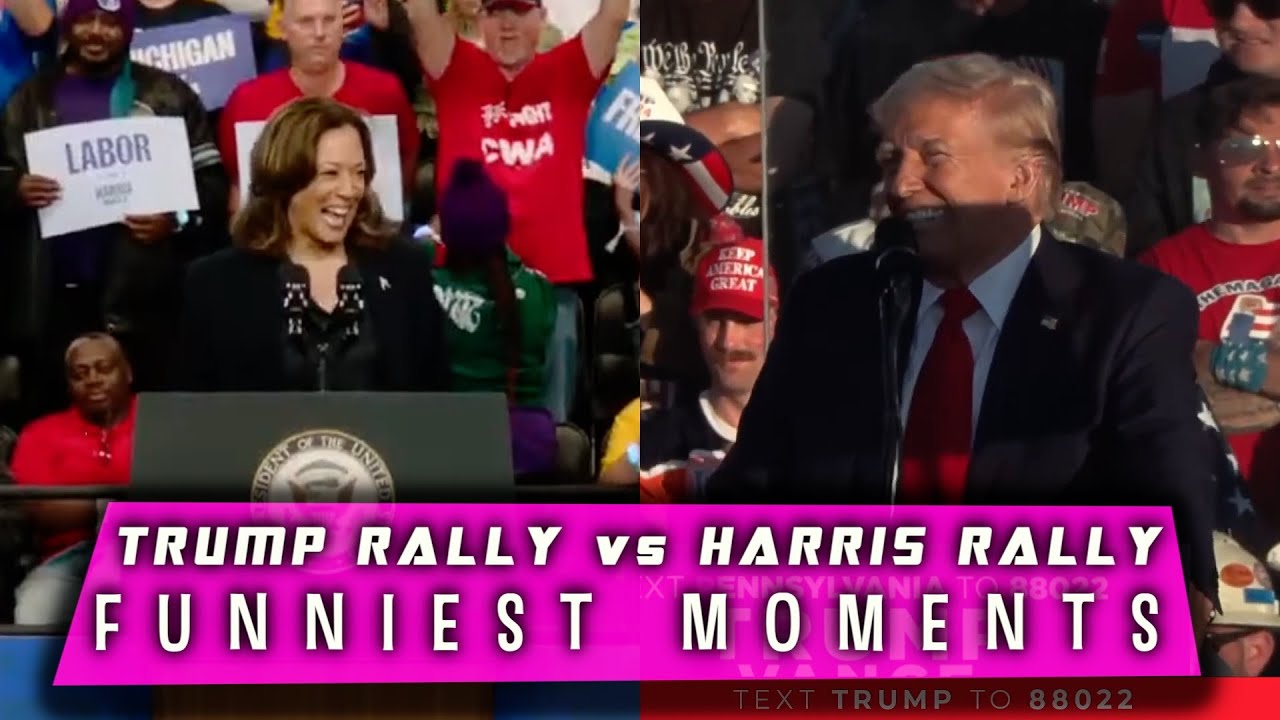 Trump Rally vs Kamala Harris Rally - FUNNIEST Moments from US ...