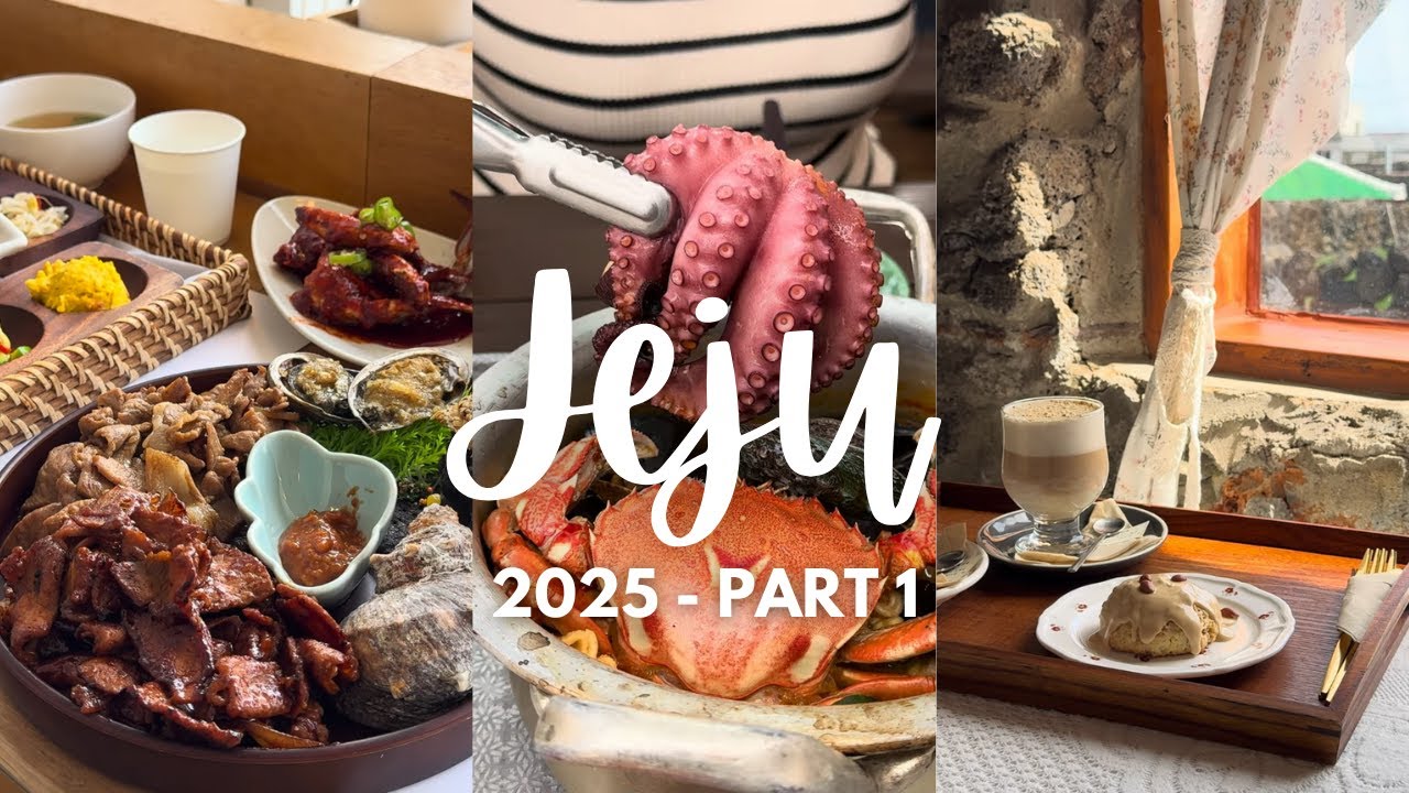 Jeju City vlog | Aesthetic cafes, beaches, dongmun night market, cherry blossoms