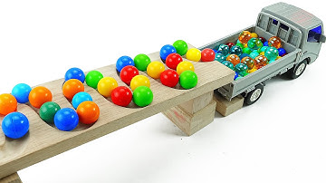 Marble Run ASMR ☆ Block Coaster Slowly assembled & rolling cute ball