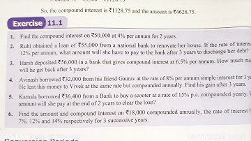 maths weaves class 8 chapter 10 ex 11.1 | class 8  maths weaves ex-11.1 | compound interest