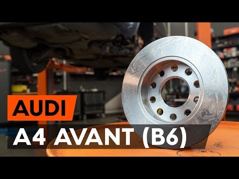 How to change rear brake discs / rear brake rotors on AUDI A4 B6 (8E5) [TUTORIAL AUTODOC]