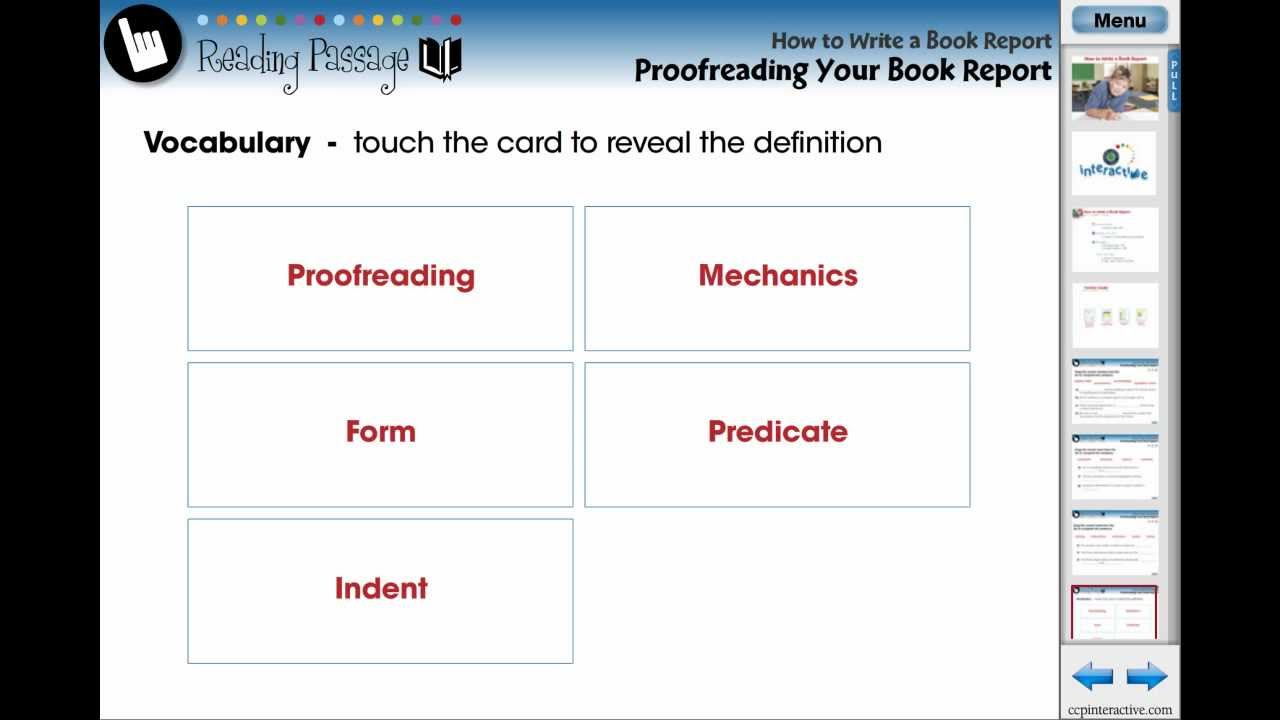 CC7105 How to Write a Book Report: Proofreading Your Book Report Chapter Mini - YouTube