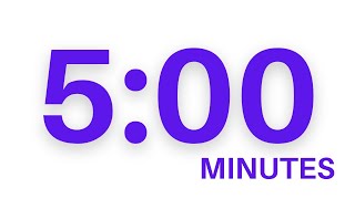 5 Minute -  Simple Countdown Timer - Purple/Violet Numbers