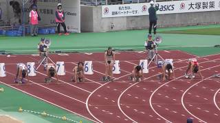 20171007 えひめ国体 少年女子B 100ｍ予選1組
