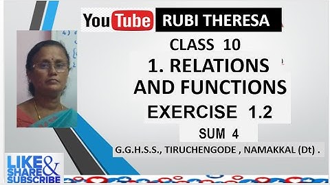 10th _ Exercise 1.2 _ Sum 4 _ ENGLISH MEDIUM _ RELATIONS AND FUNCTIONS _ #RUBITHERESA