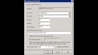 Add SRV Record in Windows DNS Server