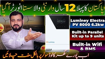 Luminey Electra PV8000 6.2kW Solar Hybrid Inverter | 12 Years Warranty | Built-in WiFi | U Electric