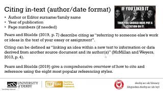 Referencing: In-Text Citations (Harvard) - Library Live