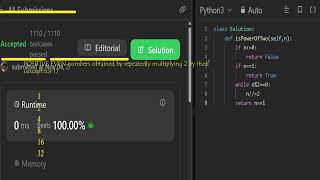Leetcode 231. Power of Two (3 solutions) ➗Divide by 2 or Bit — Pick Your Trick! 🏆