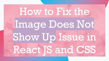 How to Fix the Image Does Not Show Up Issue in React JS and CSS