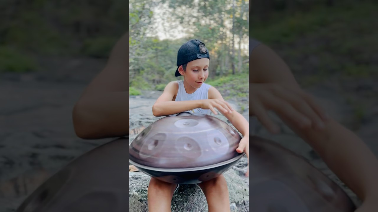 Breathing new life into the music on the @CelestialSoundHandpans #handpankid #music #fun #love #art