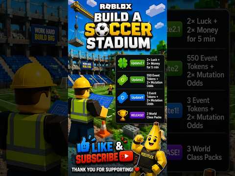 NEW Build a Soccer Stadium CODES! ⚽🎁 FREE Rewards + Boosts! (CODES IN DESCRIPTION) #Roblox #Shorts
