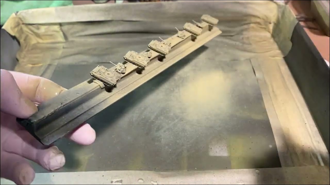 GHQ Spraying the main colour onto the BMP-3 AFV, USA Army Bradley AFV, and Iraq Army T-72 tanks.