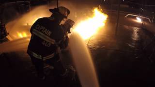 2/22/17 TEEX training - Night propane fire - helmet GoPro cam