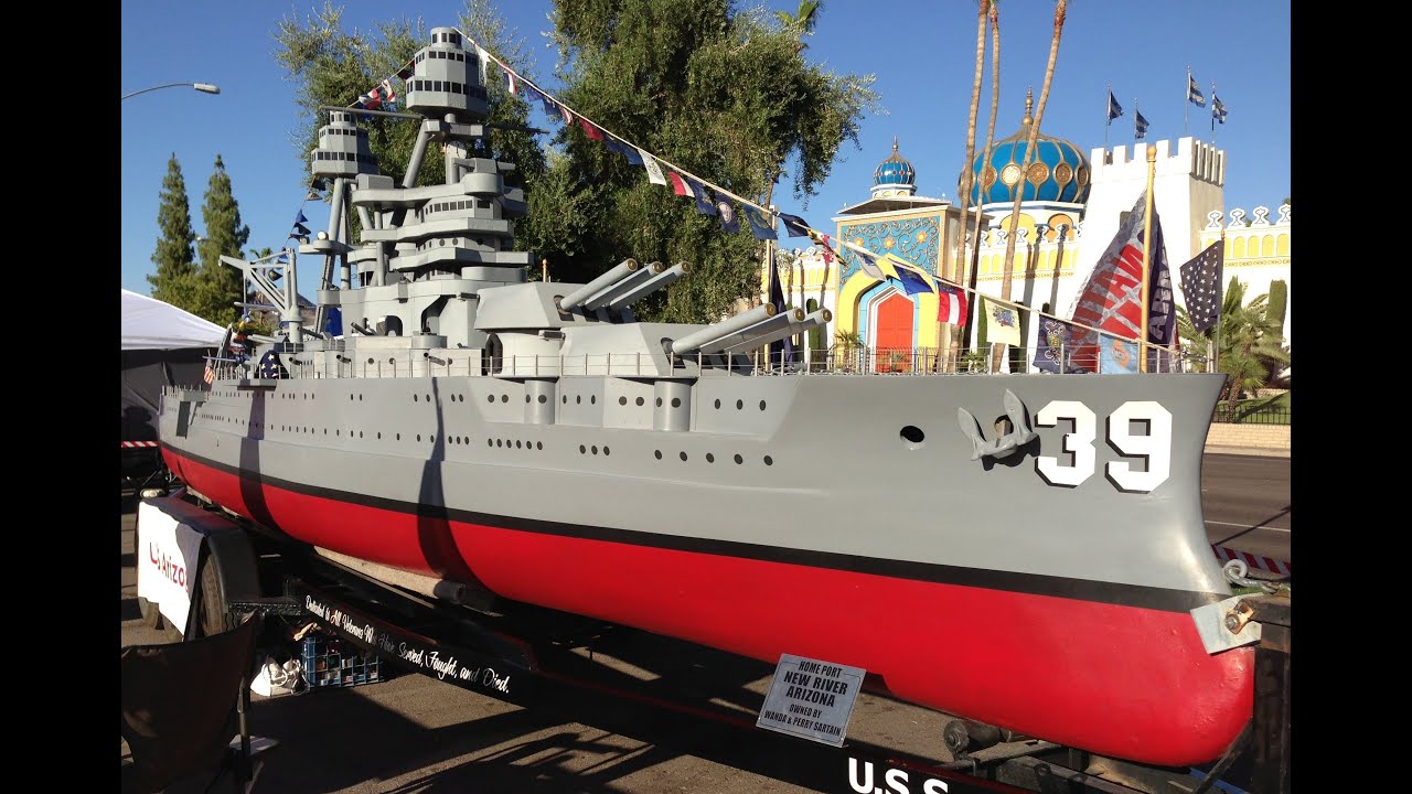 The USS Arizona Battle Ship, a 36-Foot 1:20 Scale Model 