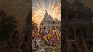 Divine Krishna Flute Melody at Prem Mandir | Cinematic AI Video ✨ #RadhaKrishna