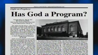 HAS GOD A PROGRAM?