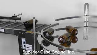 Bottom Inkjet Coding Cleated Conveyor - Preza Mini Date Coder - Tt36 Rotary Accumulation Turntable