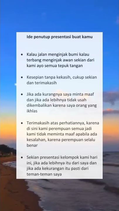 Ide penutup Presentasi
