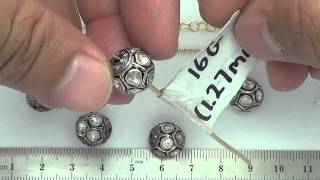 12mm Oxidized Sterling Silver Bead,0.63Cts of Pave Champagne Diamonds - PKS1295