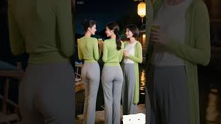 休闲服饰搭配江南水乡夜景