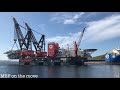 World's largest crane vessel Sleipnir at work in Norway