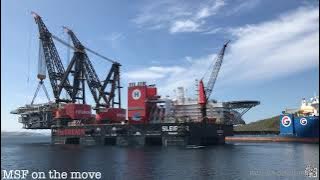 World's largest crane vessel Sleipnir at work in Norway