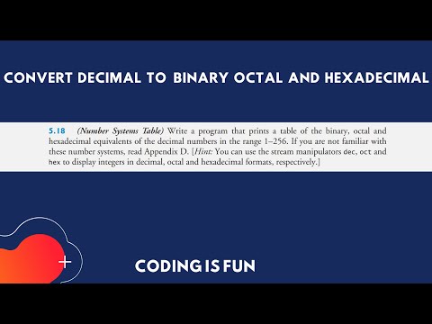 Convert Decimal to Binary Octal and Hexadecimal in C++