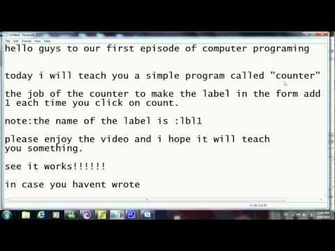Visual Basic Express _ The Counter Program _ Episode 1