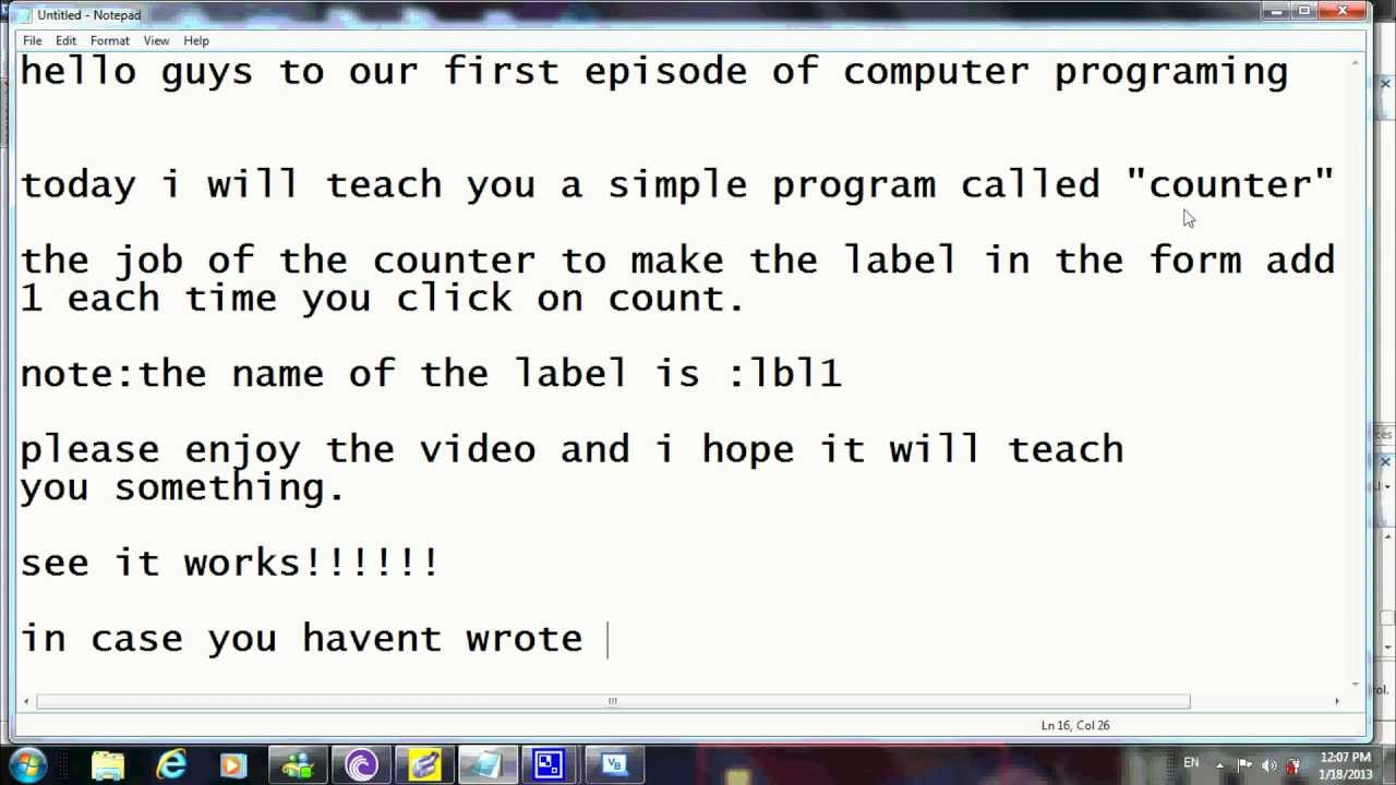 Visual Basic Express _ The Counter Program _ Episode 1 - YouTube