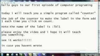 Visual Basic Express _ The Counter Program _ Episode 1