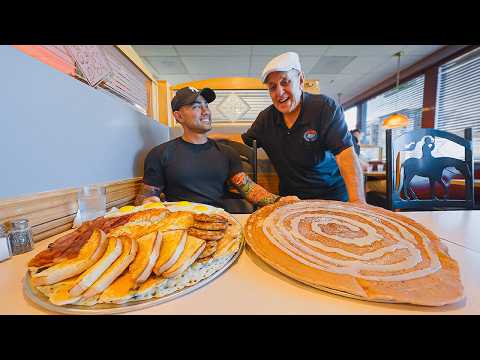 I Was NOT Ready For The Size of These GIANT Pancakes! | The “Hercules” Breakfast Challenge!