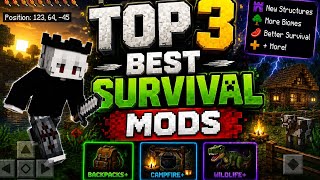 Top 3 BEST Survival Mods for MCPE 1.21! 🔥