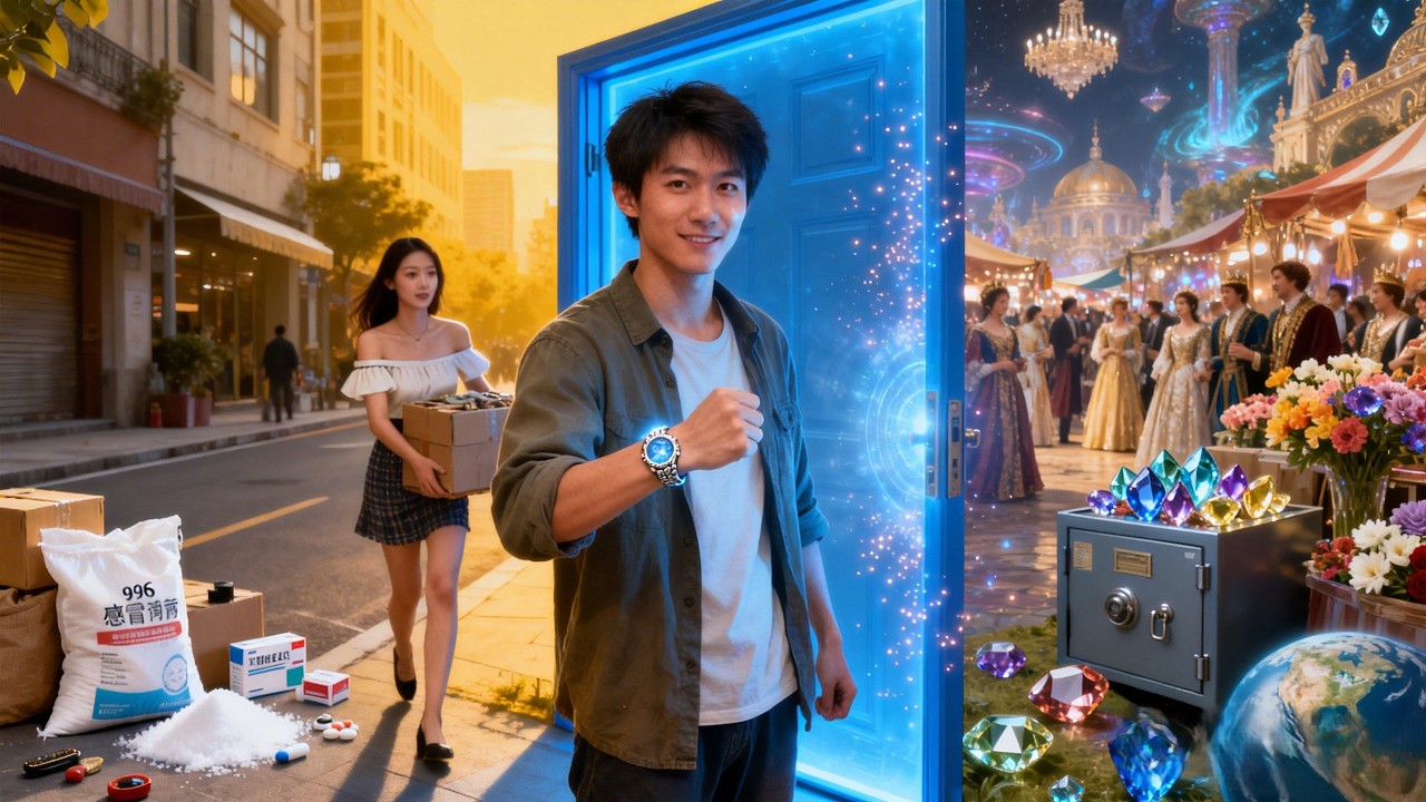 意外得到空间戒指！开启异界传送门，这边996苦逼，那边遍地财富！