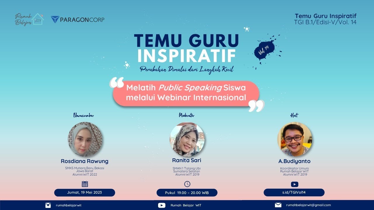 TGI #14 - Melatih Public Speaking Siswa Melalui Webinar Internasional