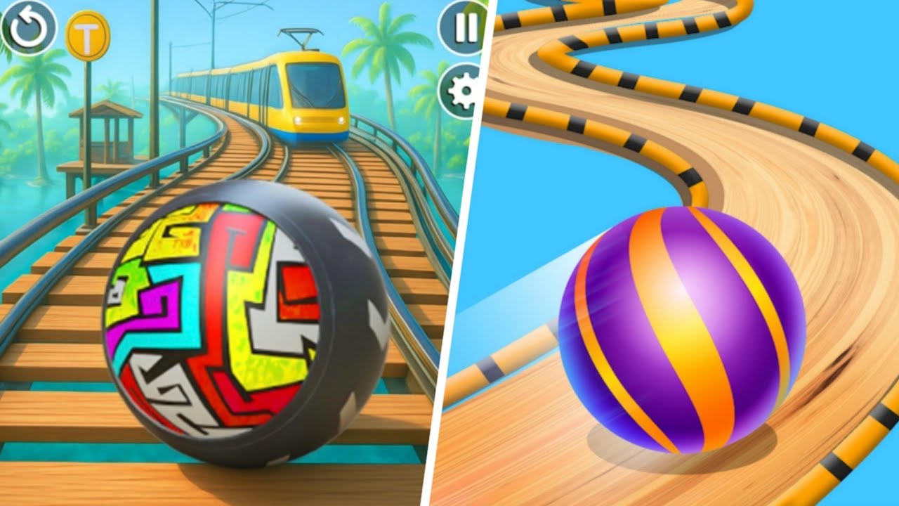 Rolling Ball Runner Game Vs Tram Rolling Ball Adventure All Levels Gameplay Android