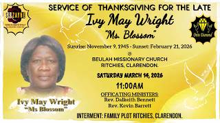 Funeral Service For Ivy May Wright Sat, March 14, 2026 @ 11am #trending #funeralservice #jamaica