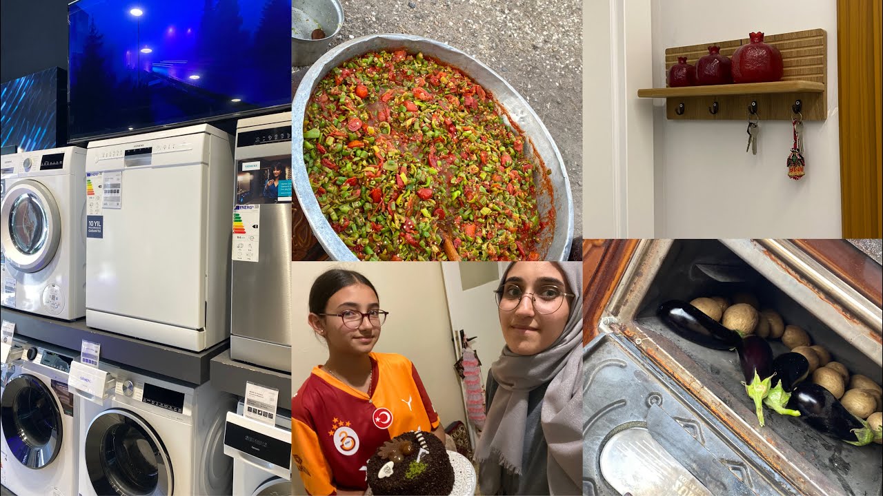 BULAŞIK MAKİNESİ ALDIK🥰EŞİM İŞE BAŞLADI👍İKRA’NIN 15. YAŞ GÜNÜ🌸SOBADA KIŞLIK MENEMEN 