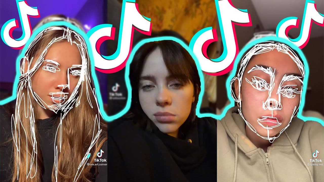 Tracing Myself With One Line (Outline Face TikTok Trend) - Ultimate TikTok Compilation