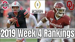 Week 4 All Sports Central College Football Rankings 2019 - College Football Top 25