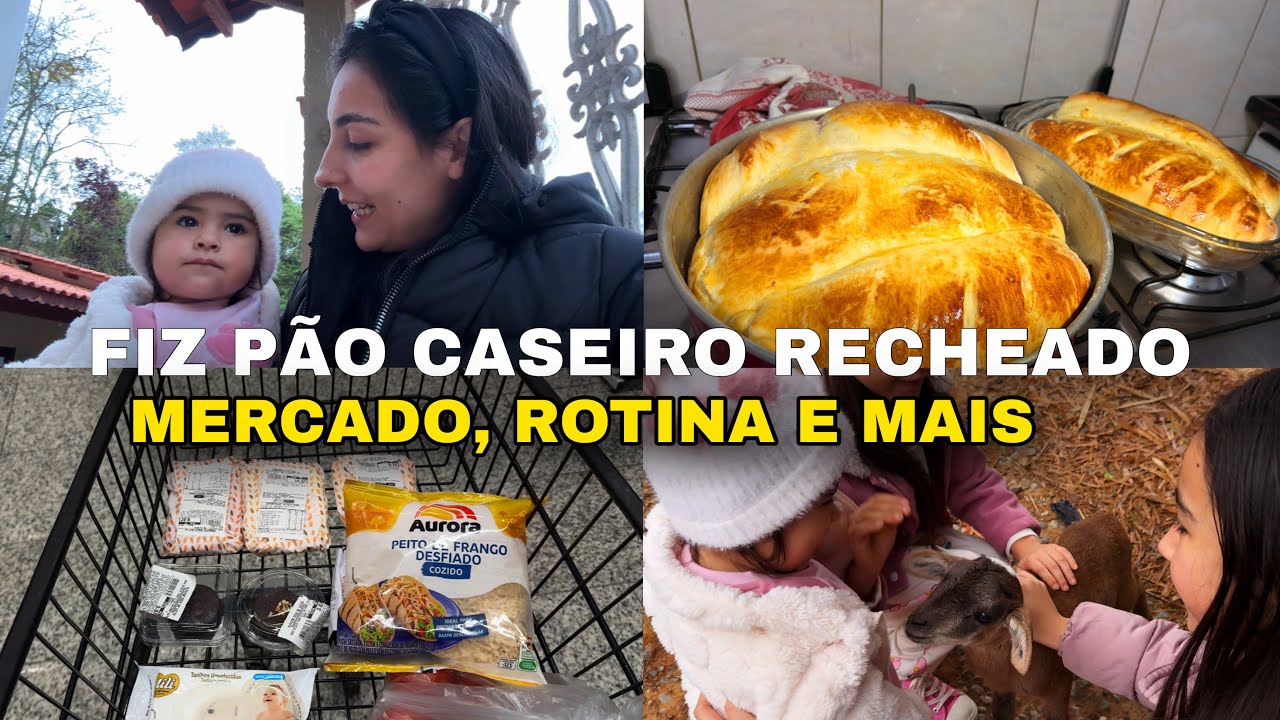 FIZ PÃO CASEIRO RECHEADO, CUIDANDO DO LAR, COMPRAS DE MERCADO E MAIS…
