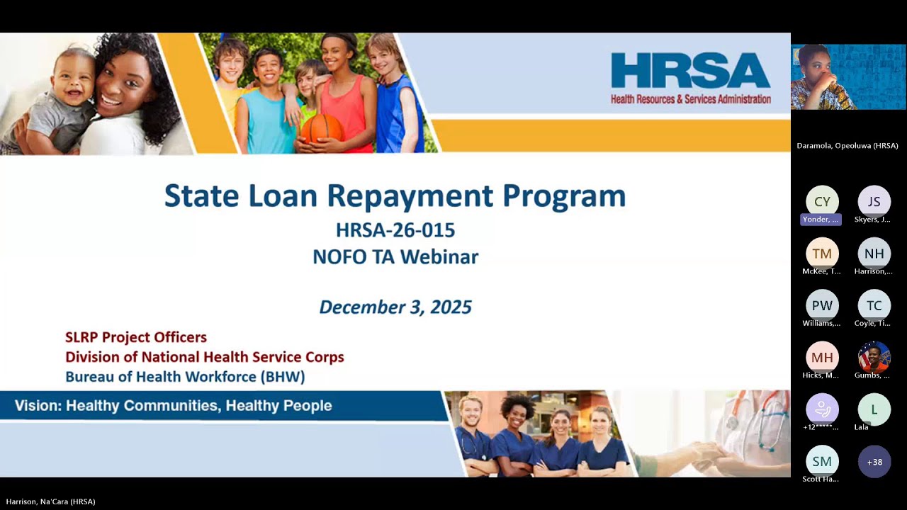 NHSC State Loan Repayment Program Technical Assistance Webinar Recording - December 3, 2025