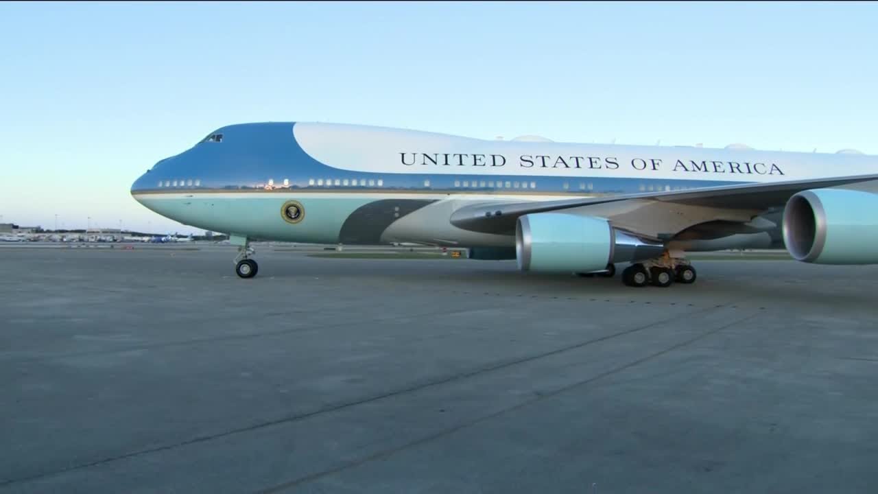 President Donald Trump lands at PBI in West Palm Beach