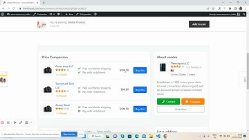 Wordpress + Woocommerce + Dokan Multi Vendor custom price comparison table demo