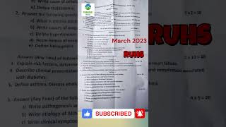 Pathophysiology Question Paper IInd Sem B Pharma March 2023 #bpharma #questionpaper #exampaper #ruhs