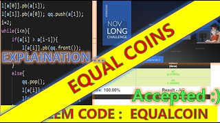 #codechef #long #challenge EQUAL COINS greedy solution explanation || #code #contest Net Worth
