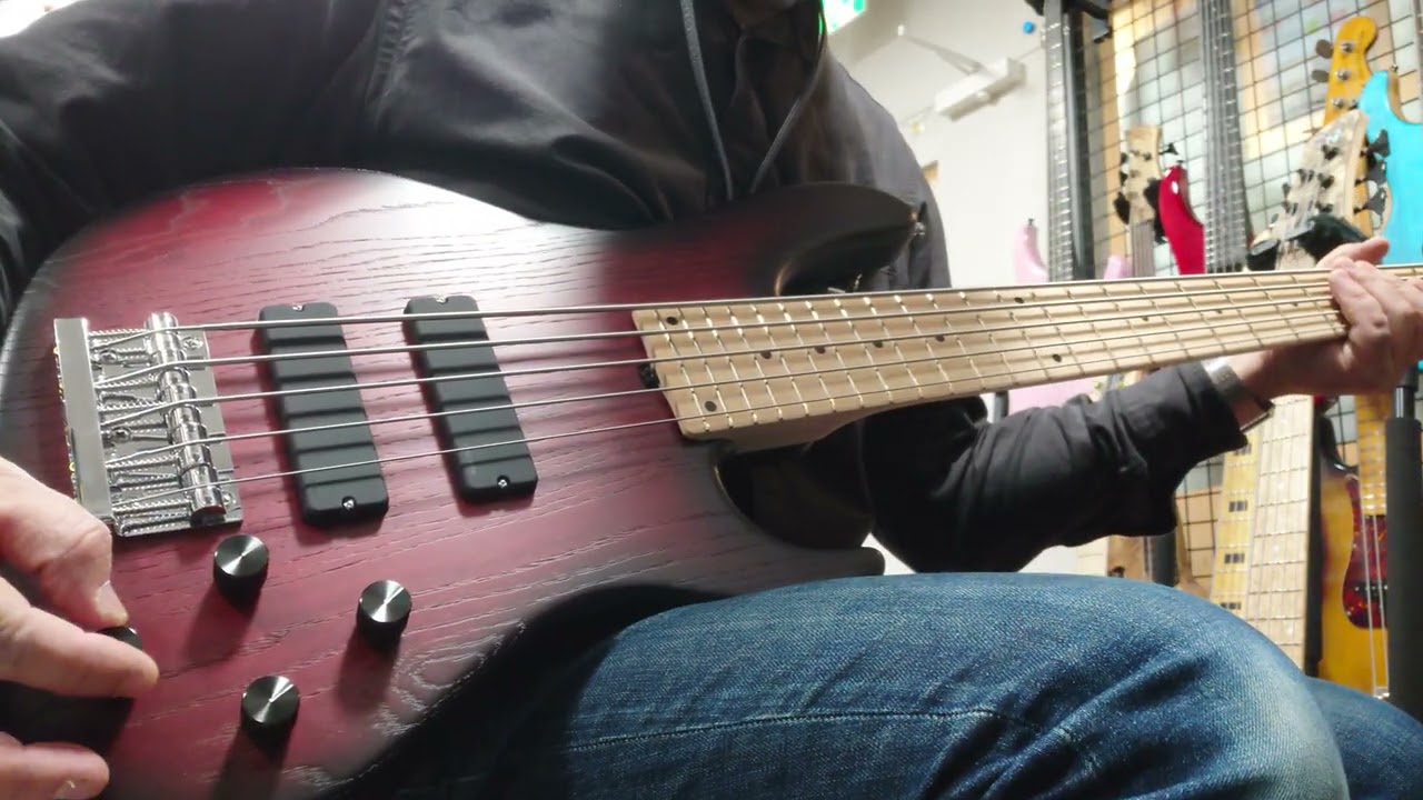 Sadowsky MetroLine 24-Fret Modern Bass,Ash, 5-String - Burgundy Blackburst Transparent Satin DEMO