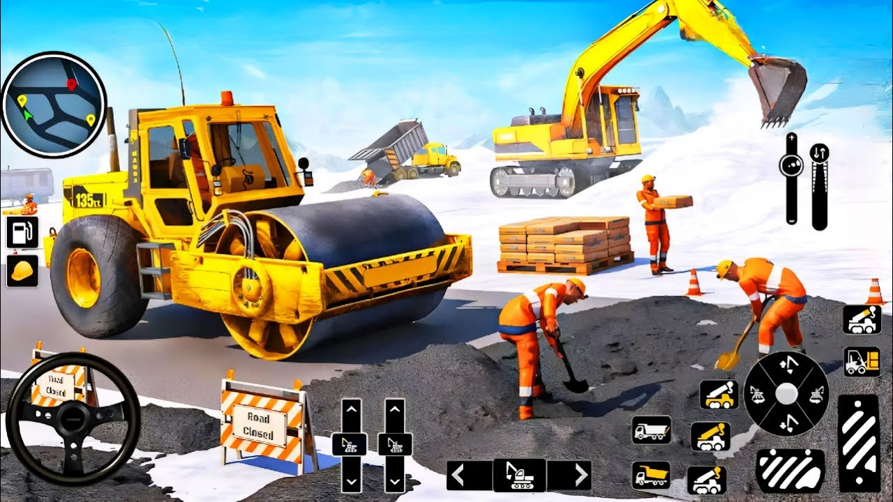 JCB Game 3D Road Construction - Snow Offroad Construction - Android GamePlay
