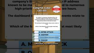 CompTIA CySA+ (CS0-003) Exam-Style Practice Question 2026