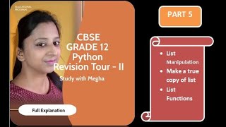CBSE | Grade 12 | CS | Python Revision Tour -||  | Part 5